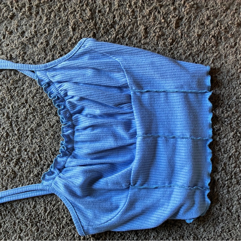 Papaya Ribbed Blue Kids One Piece